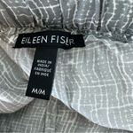Eileen Fisher  Silk Drift Pants Wide Flare Crop Leg Pull On Gray White Medium Photo 9