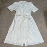 LK Bennett  Hendrick Beige and Silver Stripe Cotton Dress 12 Photo 4