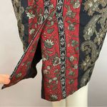 Vintage Dress 80s Pencil Petal Hip Skirt Layer Striped Floral Women Retro Black Red Photo 8