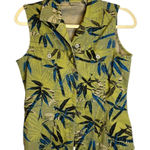  Vest Women's Size Small Tropical Floral Denim Outdoor Green Chicos 0 Photo 0