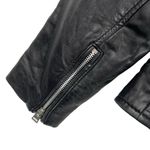 Mango Black Leather Biker Jacket Size XS Photo 2