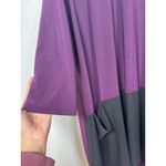 Sun Kim Women's Tunic Dress Size L Purple Black 3/4 Sleeve Pockets USA Made Size L Photo 3