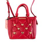 Juicy Couture NWT Red Quilted Mini Tote with Gold Heart Studs Crossbody Bag Photo 1
