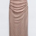 ZARA  NWT mesh beige polka dot midi dress Photo 0