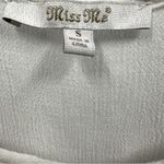 Miss Me  Western White Metallic Silver Ruffled Spaghetti Strap Tank Blouse Small Photo 5