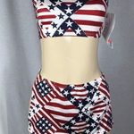 Zuliana Size Small Flag Print Material Skirt Set. Made In USA. New With Tags Red Photo 0