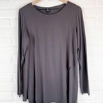 The Frock Dark Taupe Gray Long Sleeve Tunic Top Classic Flowy Large Photo 0