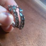 Brazilian Smokey Quartz Stainless Steel Hoop Earrings Photo 7