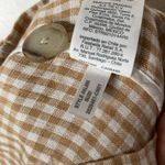 Madewell  Women’s Linen Dorset Gingham Two-Button Blazer White Tan Size Large Photo 5