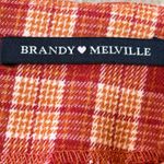 Brandy Melville  Mini Skirt Plaid Red Orange Casual‎ Party Size XS-S Stretch Photo 4