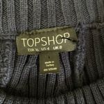 Topshop Navy White Striped Cropped Sweater Chunky Knit Crewneck US 4 UK 8 Trendy Photo 3