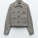 ZARA JEWEL BUTTON TEXTURED JACKET Photo 1