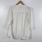 Jones New York Sport Women's Linen Shirt XL White Button Down 3/4 Sleeve Blouse Photo 2