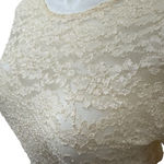 Vintage New Frontier Lace Top Blouse Women’s Large Ivory Long Sleeve Made in USA Photo 3