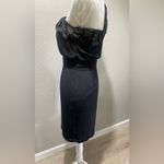 Black Halo Dress Womens 0 Black Feather Trim One Shoulder Helena
Draped Mini Photo 1