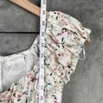 Nectar Clothing Mini Dress Women’s S Cream Floral Ruched Cottagecore Coquette Photo 5