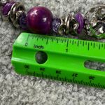 Purple Beaded Necklace With Silver Photo 8