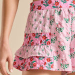 Altar'd State  PINK FLORAL RUFFLE SHORTS SMALL Photo 0