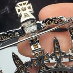 Rhinestone Regal Royal Crown Silver Tone Brooch Pin Photo 10