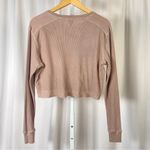 Wild Fable  XL Dusty Pink Henley Crop Top Thermal Fall Winter Boxy Flowy Boho Photo 1