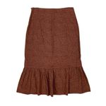 Urban Outfitters  Brown Ruffle Hem Skirt Polka Dot Cottagecore Small Side Zip Photo 1
