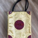 Chinese Oriental Vintage Silk Golden Red Double Handle Shoulder Bag Tote Purse Photo 18