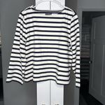 J.Crew NWT  Classic Mariner Cloth Boatneck T-shirt Stripe Ivory Navy Photo 1