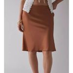 LIONESS  Shoreline Midi Skirt in Umber Xsmall New Womens Satin Photo 11