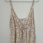 Abercrombie & Fitch V-Neck Tie Front Floral Tank Top Yellow Size M Photo 0