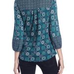 Lucky Brand Folklore Mosaic Boho Tassel Peasant Blouse Photo 2