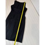 Elie Tahari  Office Lined Black Dress Pleated Midi Sheath Corp Corporate Size 2 Photo 3