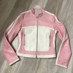 Vintage Pink and White Leather Jacket Photo 0