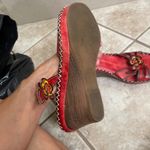 Spring Step Red Leather Floral Wedge Sandals D-Lilith Women's Size 40 USA Sz 9 Photo 3