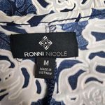 Ronni Nicole Charming Blue & White Floral Print Dress with Bell Sleeves (M) Photo 4