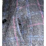 Vintage New York Girl Women's 16 Wool Window Pane Plaid Midi Coat Union Made USA Black Photo 4