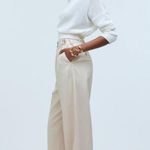 Madewell The Harlow Wide Leg Pant Linen Twill Harvest Moon Beige US 12 NWT Photo 4