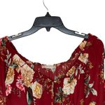 Altar'd State Boho Floral Off Shoulder Crop Top Longsleeve Tie Front Women Medium Photo 1