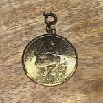 Vintage Gold Tone “I Love You” Circular Medallion Charm Pendant Photo 0