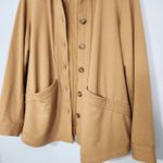 J Jill Modern Barn Knit Shacket Jacket Button Tan Camel Soft Casual, M Petite Size undefined Photo 3