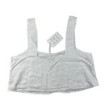 Show Me Your Mumu - Tara Linen Square Neck Crop Top in White Photo 2