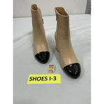 Womans Ankle Boots Tan With Black Accent Side Zip Block Heel Size 7 NWOT Photo 2