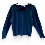 Liz Claiborne 90s Vintage  100% Cotton Beaded Chevron Pattern Neckline Top XL Photo 1