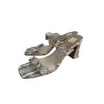 DOLCE VITA Women's Snake Print Leather Double Strap Sandals Heels Size 14 NWOB Gray Photo 1