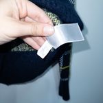 Banana Republic  Navy Blue Plaid Aire Puff Sleeve Wool Blend Sweater Size Medium Photo 6