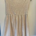 Strapless Cream Terrycloth Romper Tan Photo 3