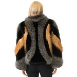 NWT Belle Fare Oversized Faux Fur Coat Multicolor Fur Block Zip Jacket Size M Black Size M Photo 1