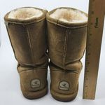 BEARPAW Emma Short 8" Hickory Brown Suede Sheepskin Pull On Boots Womens Size 10 Photo 9