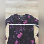 Carol Rose Vintage  Black and Purple Floral Blouse 💜 💐 Photo 4