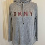 DKNY Sport Hooded Thin Sweatshirt Logo Athletic Athleisure Top EUC Photo 1