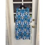 Talbots  dress blue portrait picture collar classic Geometric Size XL Resort Zip Photo 2